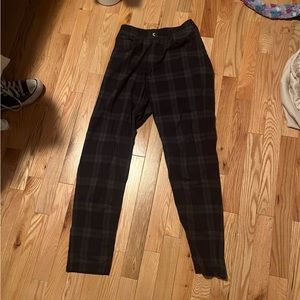 Brandy Melville dark blue and green plaid pants